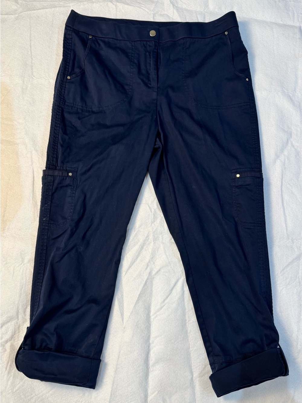 Chico's Dark Navy Cropped Cargo Pants